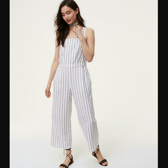 Loft striped jumpsuit Clearance